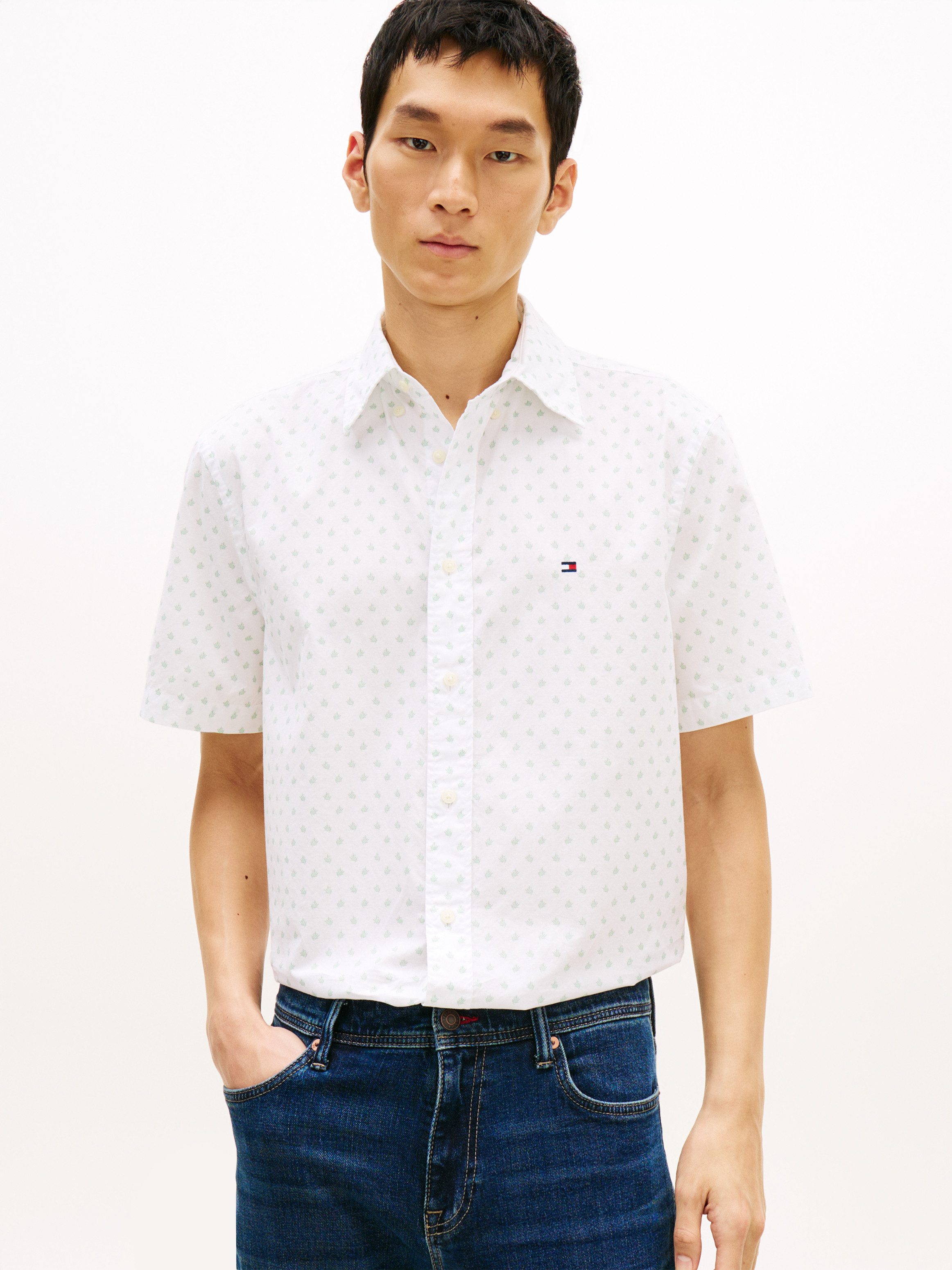 Tommy Hilfiger Kurzarmhemd FLEX POPLIN PRINT Regular Fit