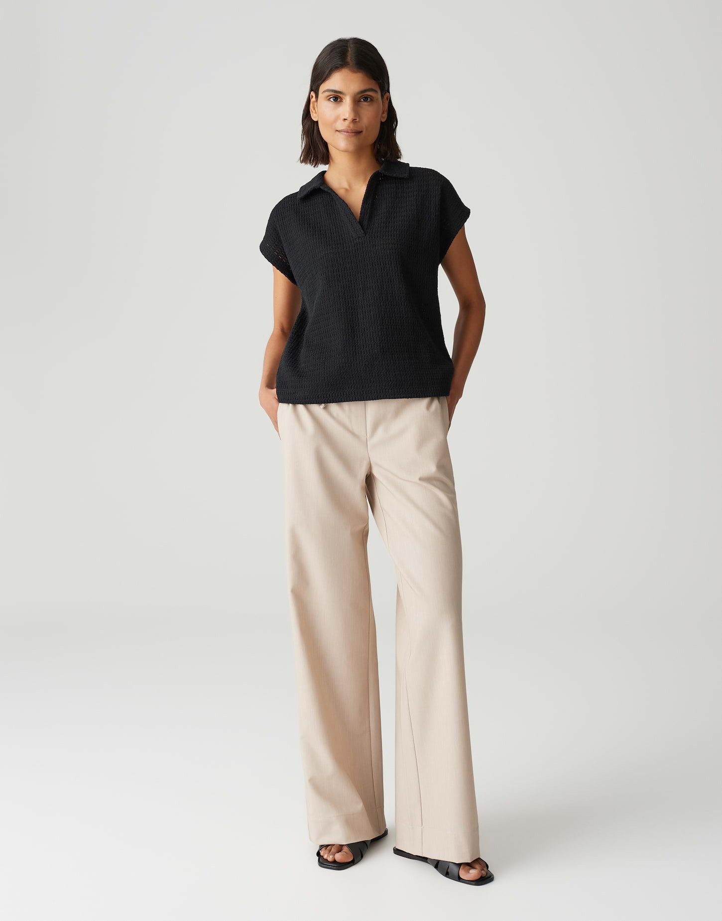 OPUS Poloshirt SOMONA Regular in Crochet Optik