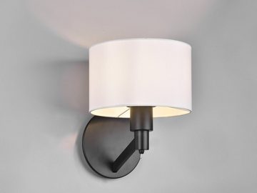 meineWunschleuchte LED Wandleuchte, LED wechselbar, Warmweiß, Nachttischlampe Wand mit Schalter Leselampe Bett Schwarz, Höhe 28cm