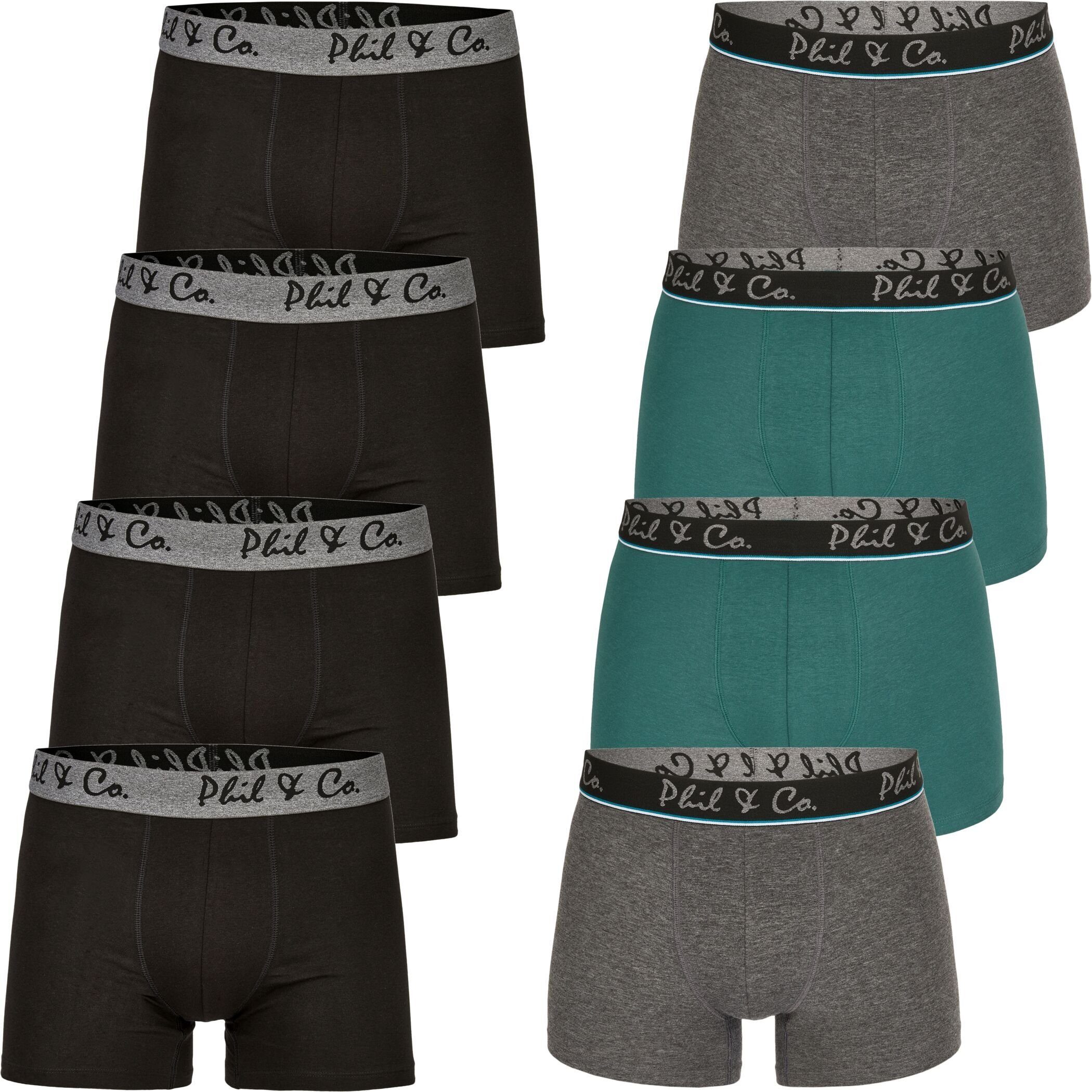 Phil & Co. Boxershorts 8er Pack Phil & Co Berlin Jersey Boxershorts Trunk Short Pant FARBWAHL (1-St) DESIGN 06