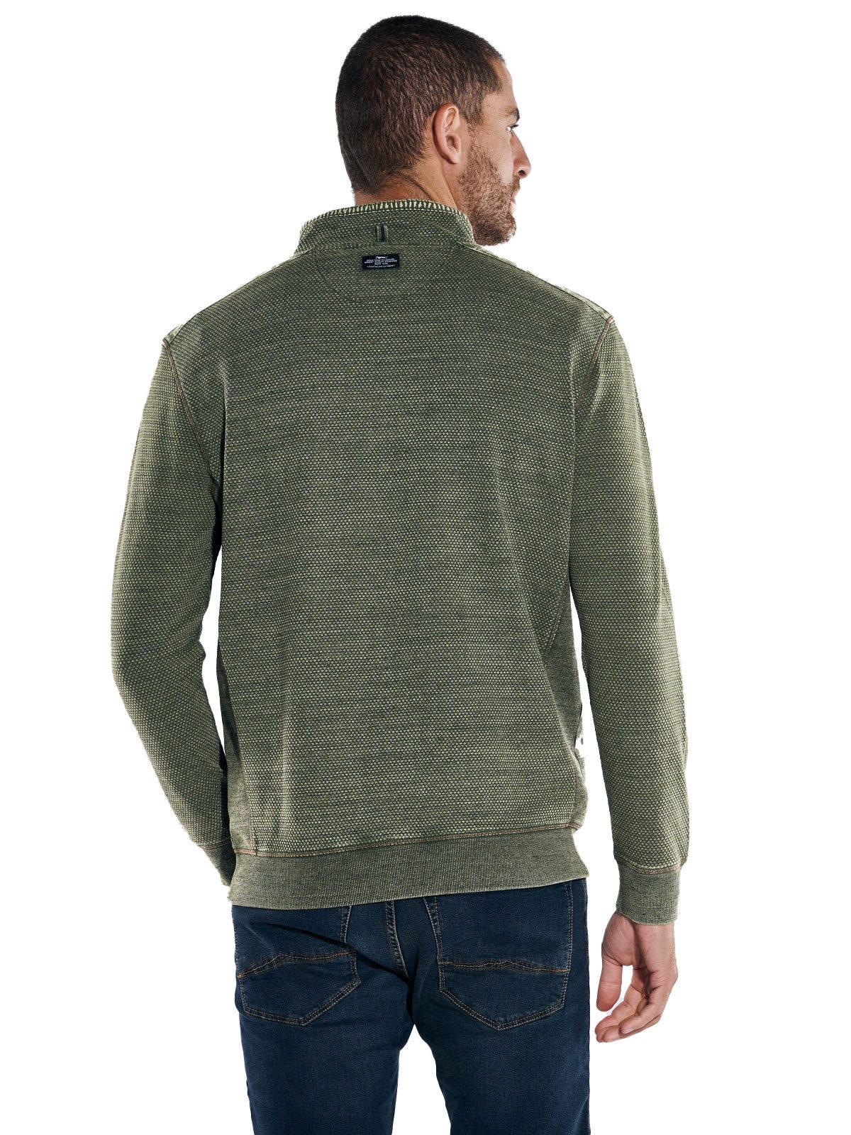 Engbers Sweatshirt engbers Herren Sweatshirt mit Stehkragen, Khaki günstig online kaufen