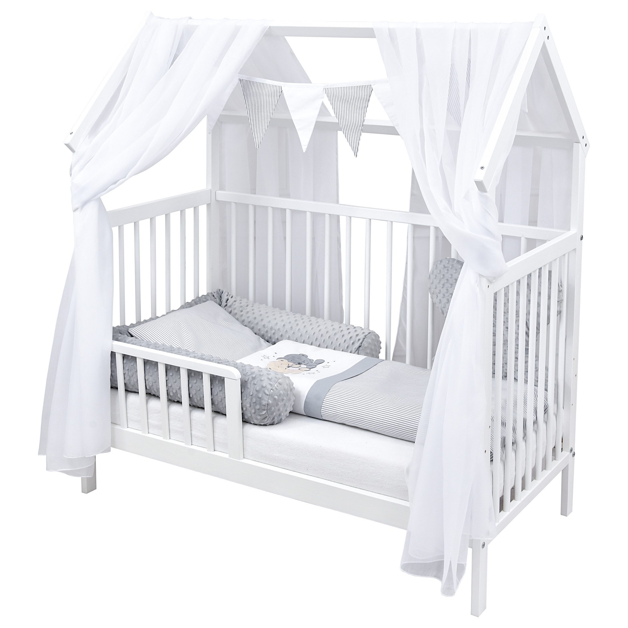 Baby-Delux Komplettbett Hausbett Babybett Schutzgitter Komplettset, günstig online kaufen
