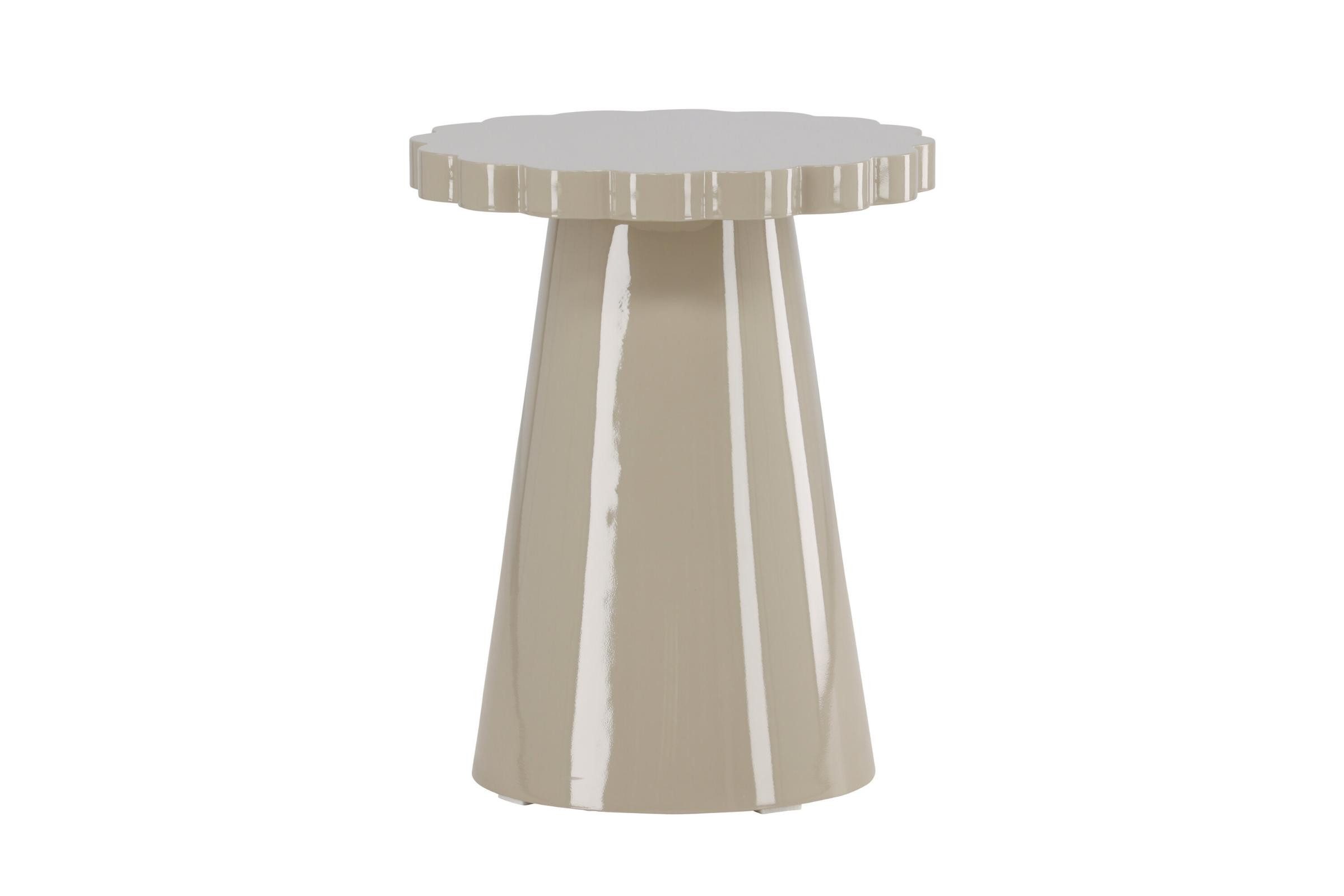 Venture Home Couchtisch Krull Beistelltisch weiß Nachttisch Ø45 cm beige. (1-St)