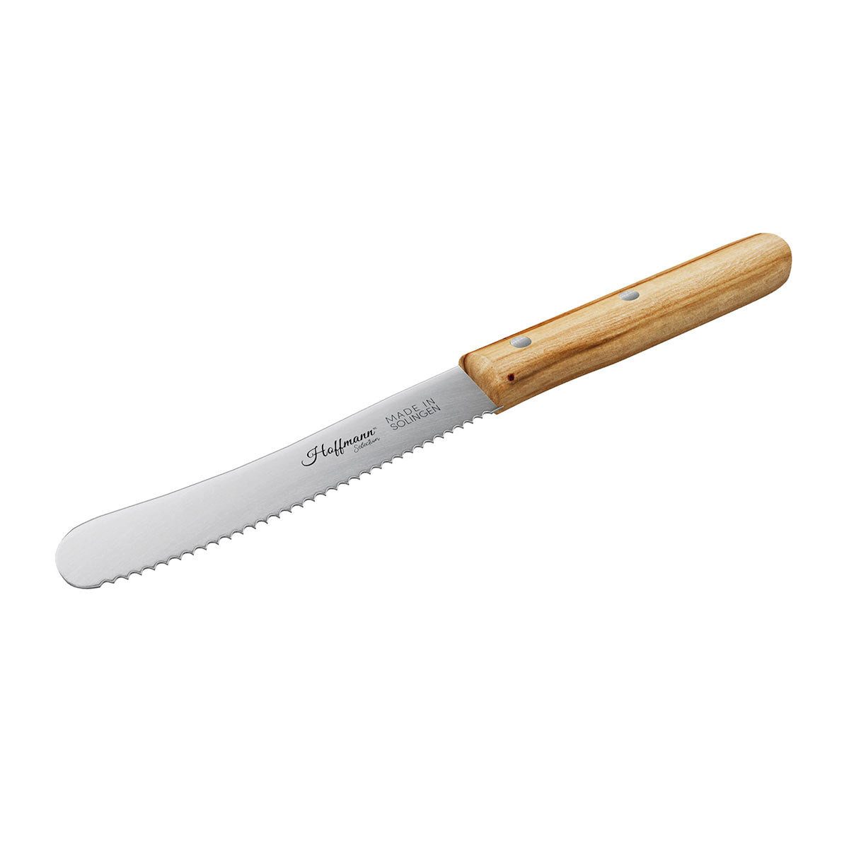 Hoffmann Germany Brotzeitmesser Buckelsmesser Solingen 11 cm Buchenholzgriff – Wellenschliff (1 Stück), Wellenschliff, Buchenholzgriff, Frühstück & Brotzeit
