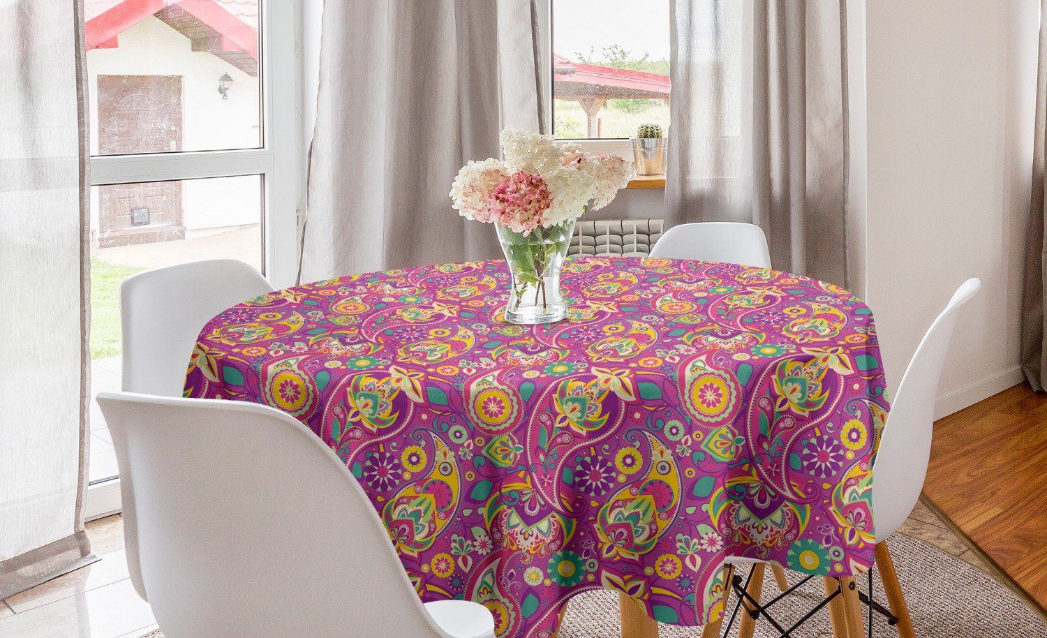 Inspired Dekoration, Abakuhaus Abdeckung Paisley Bunte Paisley Kreis für Tischdecke Tischdecke Esszimmer Küche