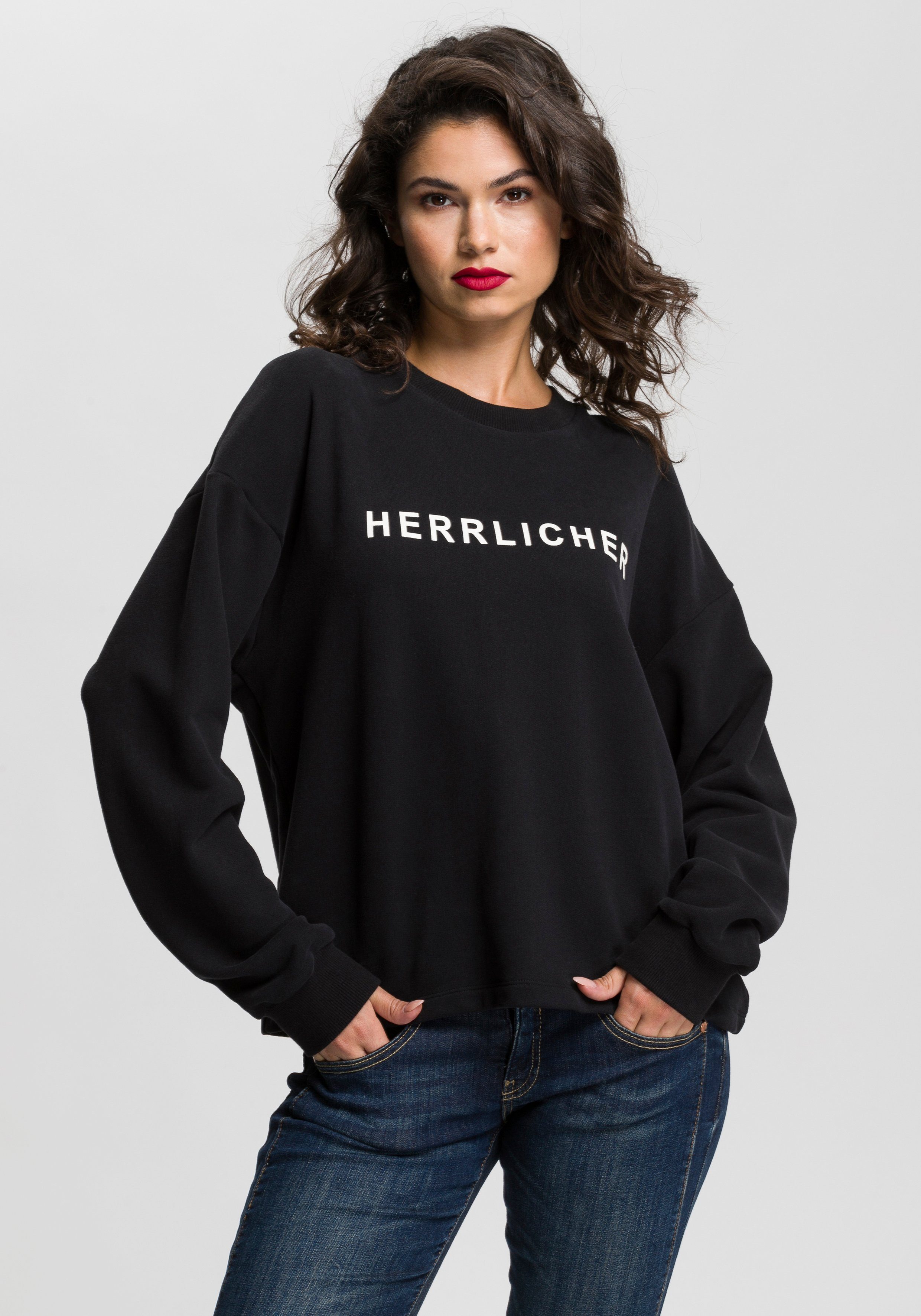 Herrlicher Sweatshirt OTINA mit Statement-Druck