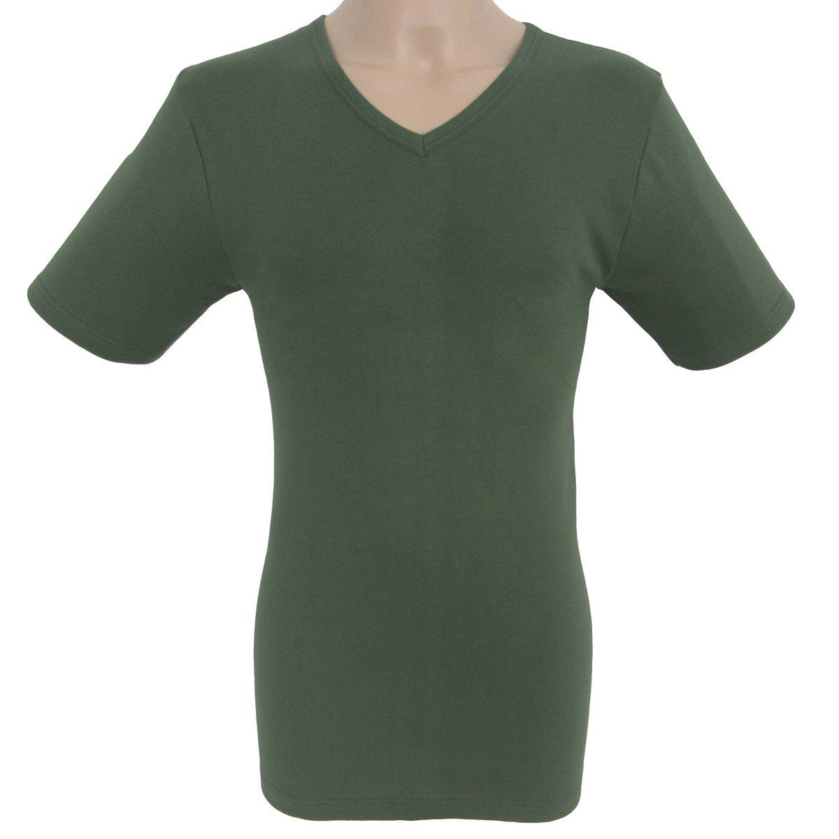 HERMKO Unterziehshirt kurzarm Shirt Bio-Baumwolle kurzarm Shirt V-Neck körpernahe Passform, Feinripp