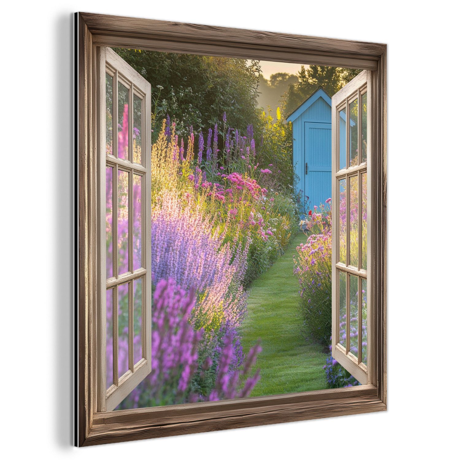 MuchoWow Metallbild Fensterblick - Fenster - günstig online kaufen