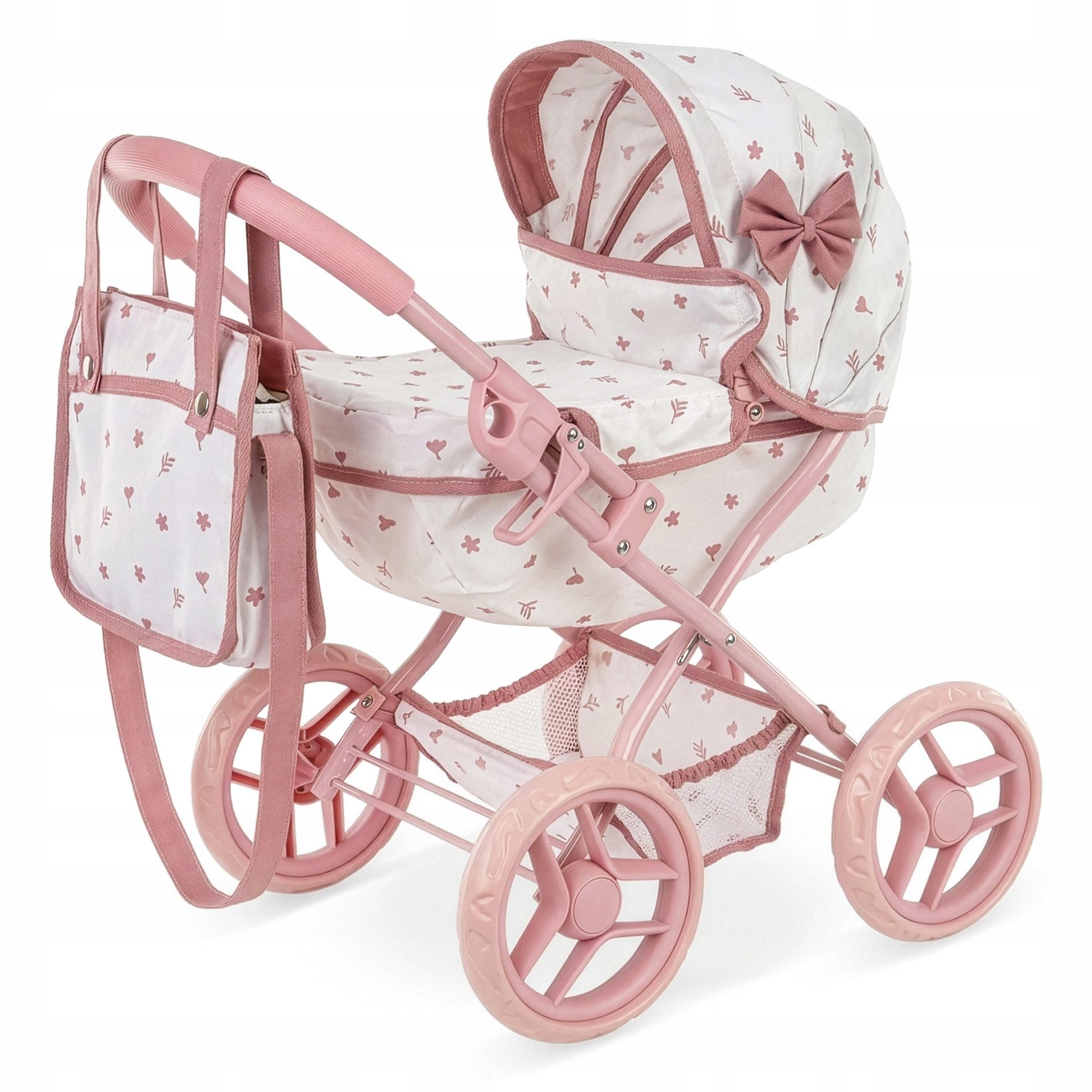 kinderplay Puppenwagen Puppenwagen Gondel mit Tasche – faltbar – leise EVA-Räder