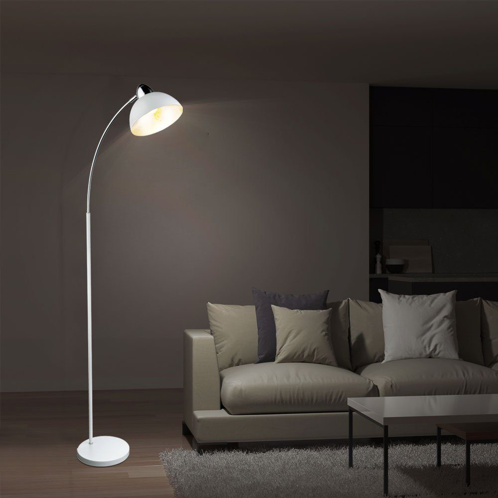 Beleuchtung Zimmer etc-shop Leuchtmittel Blattsilber nicht inklusive, Leuchte Schlaf Bogen Chrom LED Wohn Bogenlampe,