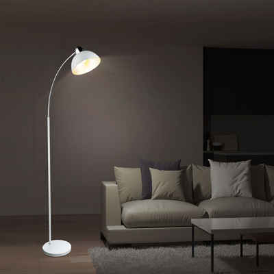 etc-shop LED Bogenlampe, Leuchtmittel nicht inklusive, Bogen Leuchte Wohn Schlaf Zimmer Beleuchtung Blattsilber Chrom
