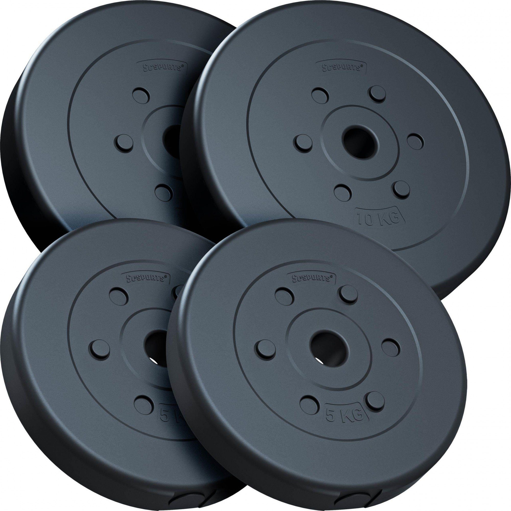 ScSPORTS® Gewichtsscheiben 30mm Set (10000140-tlg) Hantelscheiben Kunststoff Ø kg Gewichte, 30