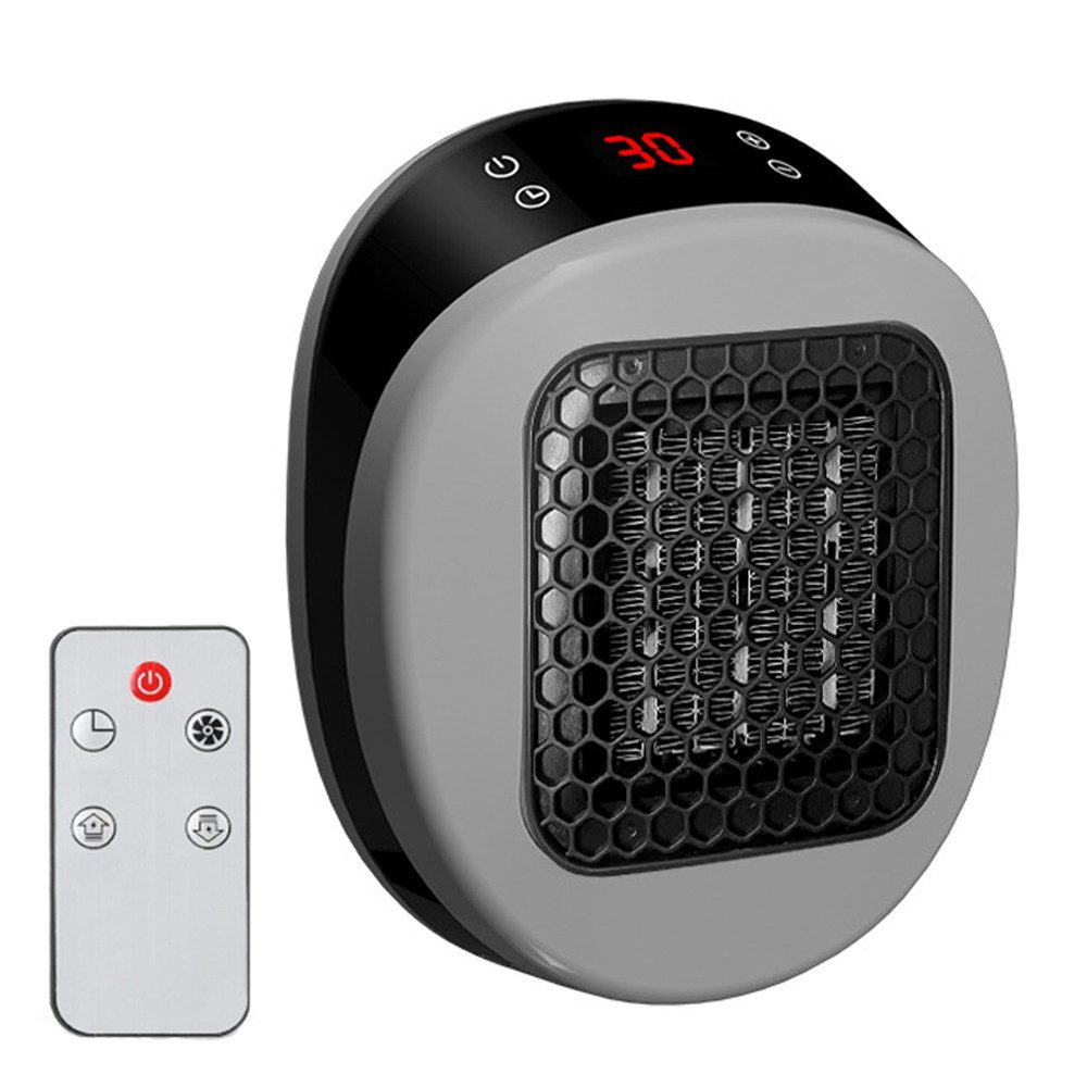 nsihing Keramikheizlüfter Mini Keramikheizlüfter für Steckdose, LED-Display, Thermostat & Timer, 600 W, mit Fernbedienung – Schnellheizung für Bad, Büro & Zuhause