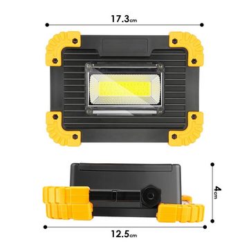 Clanmacy Baustrahler LED Akku Fluter Lamp Baustrahler Außenlampe 20W-30W Kaltweiß