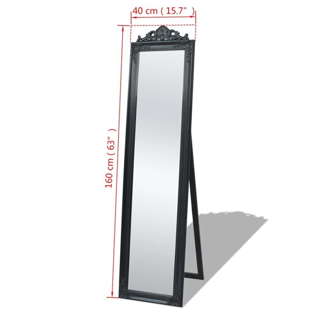 Standspiegel Schwarz 160x40 Schwarz Schwarz im cm vidaXL Barock-Stil (1-St) Spiegel |