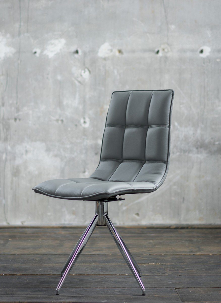 KAWOLA Esszimmerstuhl VENDRA, Stuhl Drehstuhl Kunstleder Fuß Chrome versch. Farben