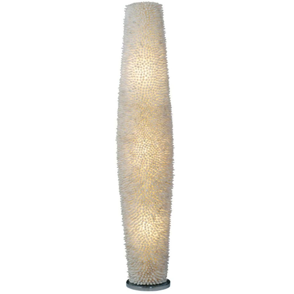 Holländer Stehlampe 3-flammig Sirena Bianco Muscheln-Fiberglas Weiß Weiß