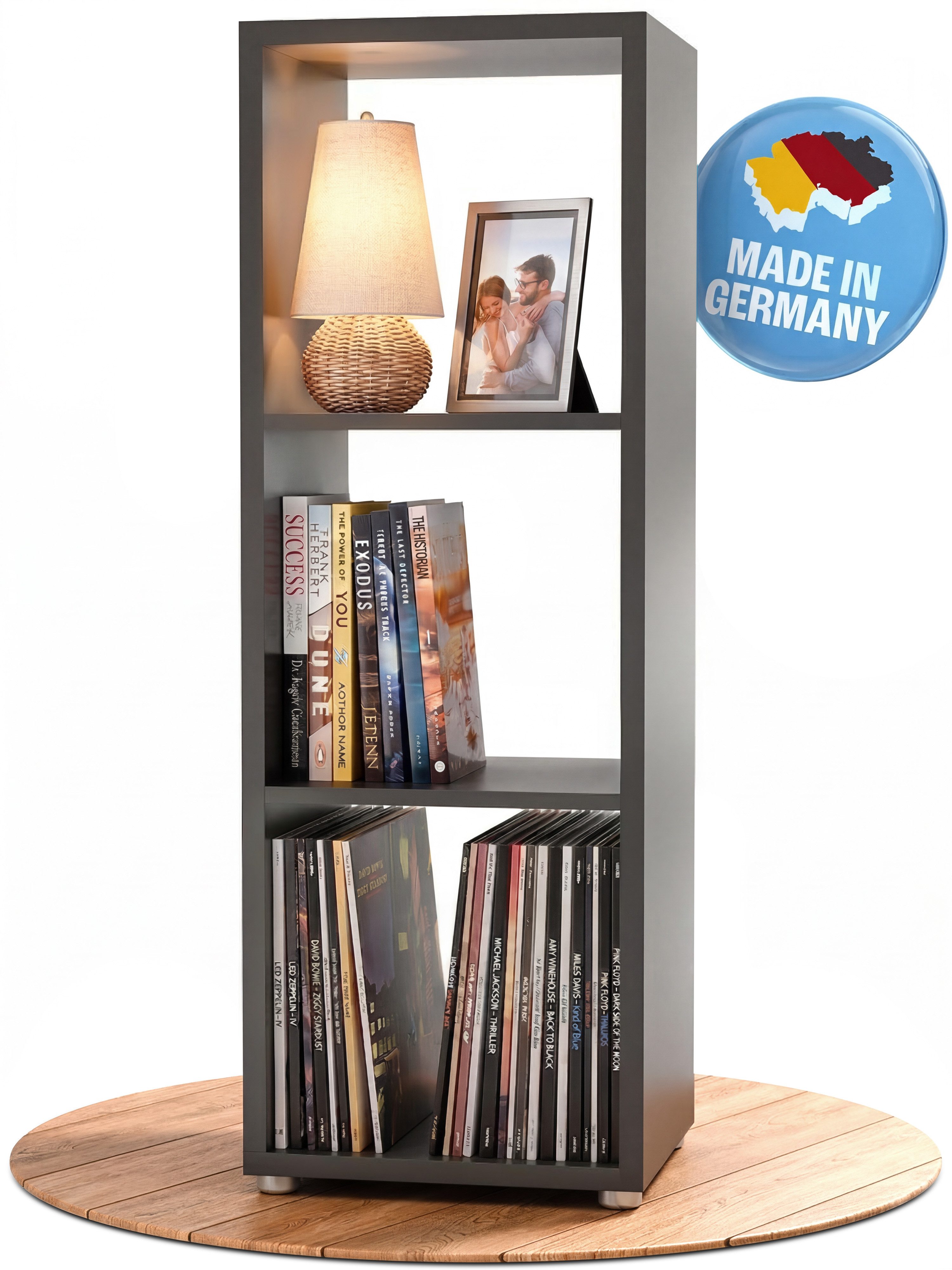 BMG Möbel Standregal NIZZA, Aktenregal, Würfel, Säulen Regal mit 3 Fächern, Made in Germany