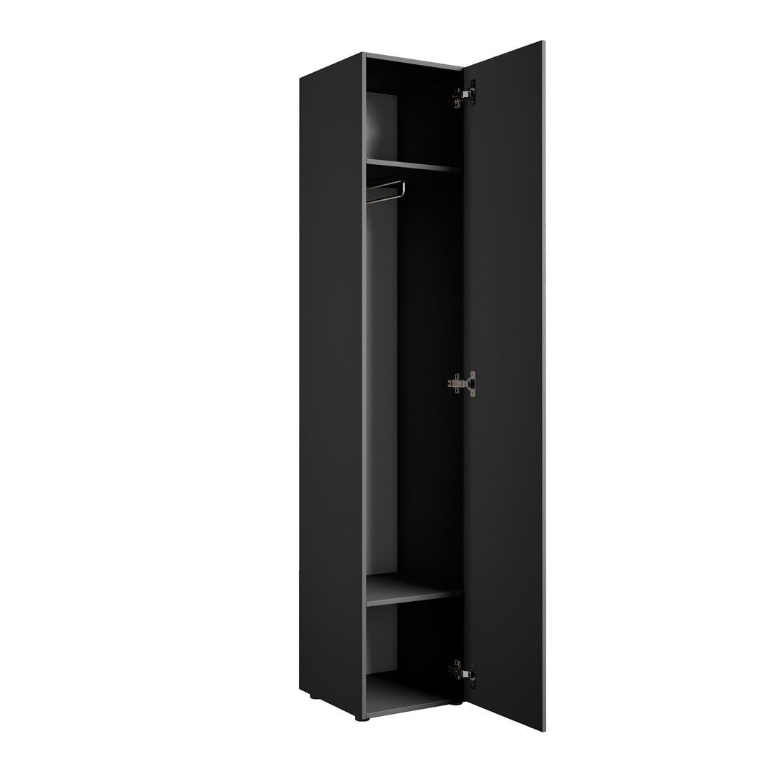 Beautysofa Garderobenschrank mit einer Tür MARGARET IV (passt perfekt in jeden Raum, in zwei Breiten zur Auswahl: 40cm oder 60cm) mit hoher Funktionalität und einer Kleiderstange