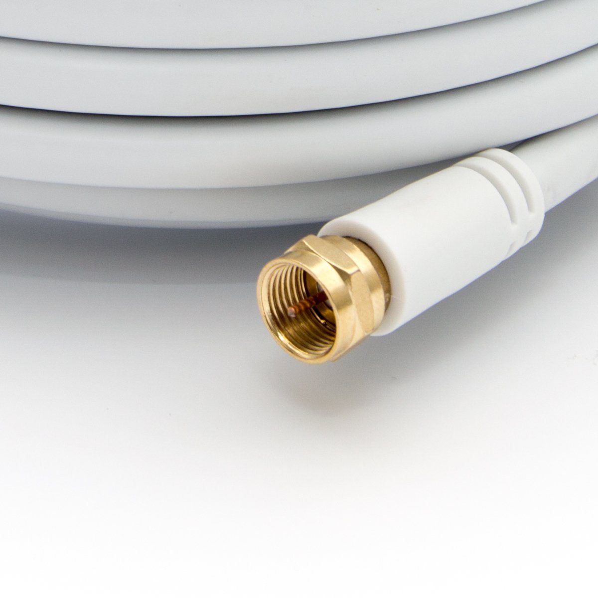 PremiumX 15m SAT TV Antennenkabel F-Anschlusskabel mit Mantelstromfilter Weiß TV-Kabel – Bild 4 von 5
