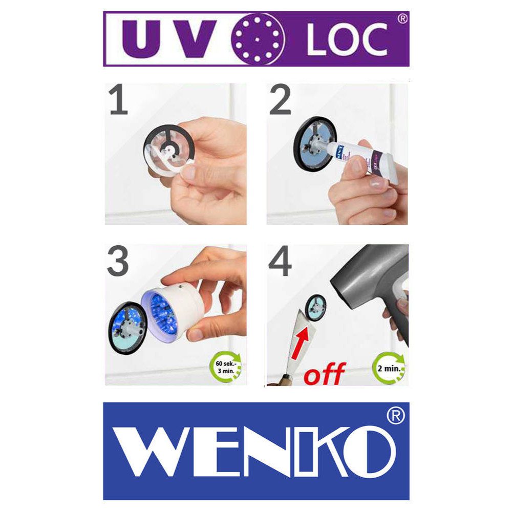 WENKO Bad-Befestigungsset Klebesystem Befestigung Wandmontage, (Spar-Set, 4-St., stabil praktisch)