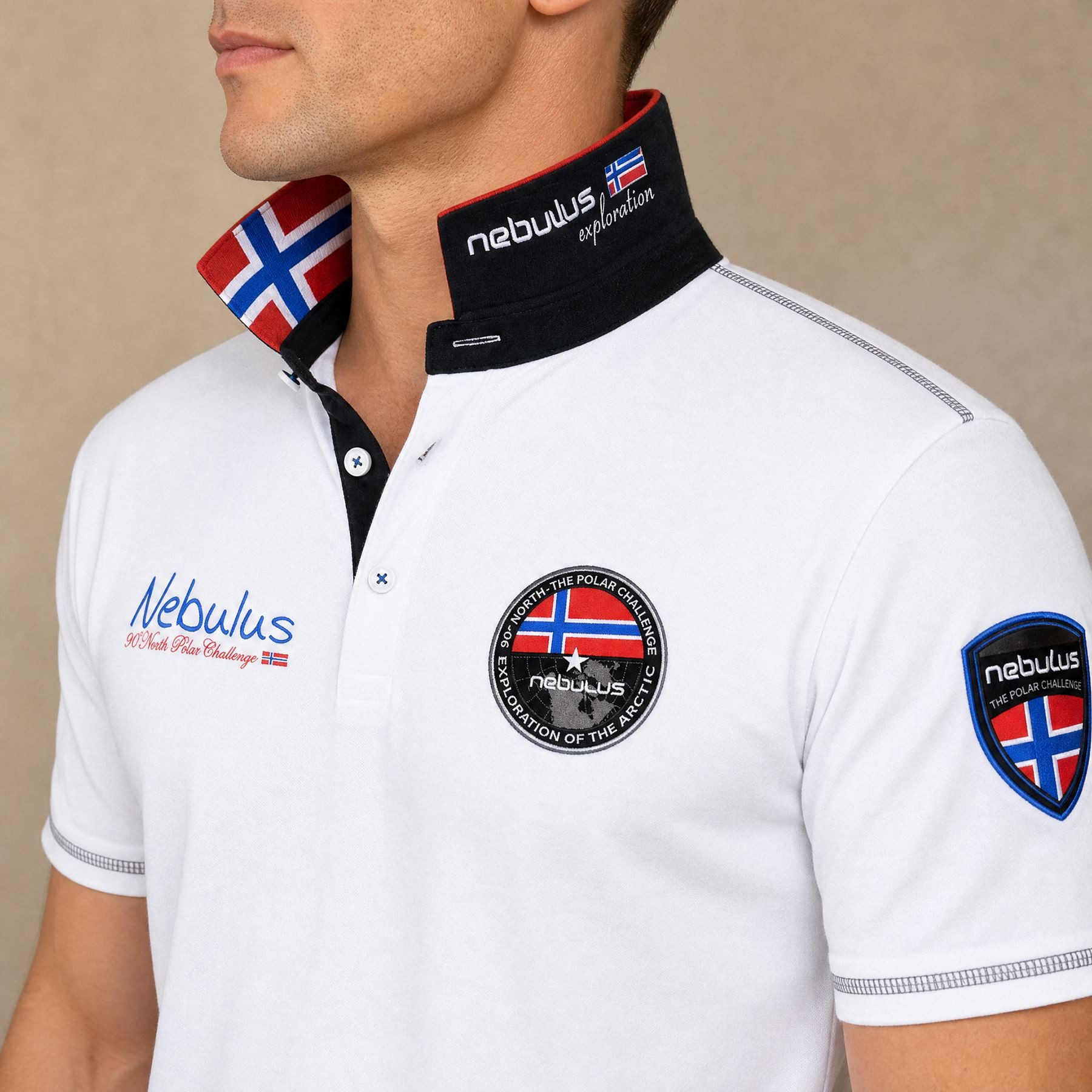 Nebulus Poloshirt BENTER, Q807 - Herren, weiß, XXL