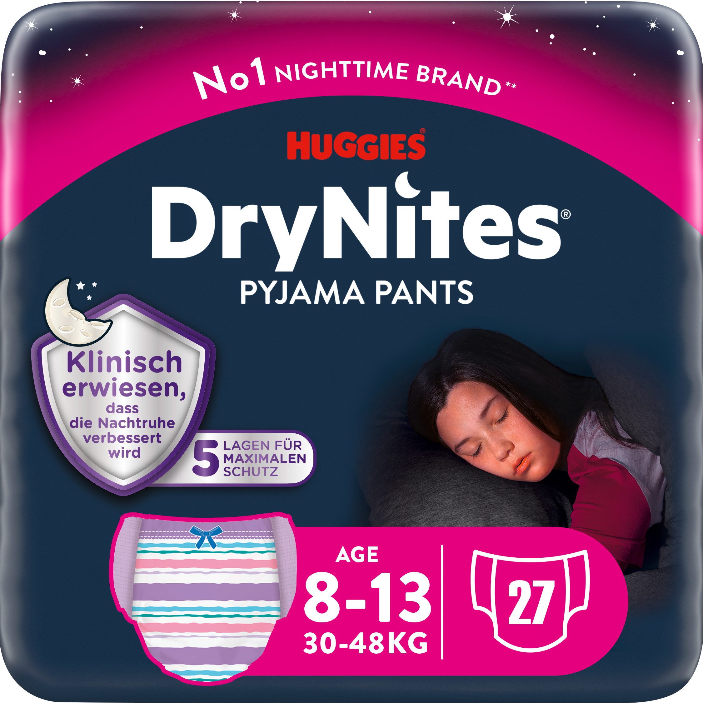 HUGGIES Windeln Windeln Windelhose Mädchen 8-13 J (30-48 kg) Monatspack 27Stk