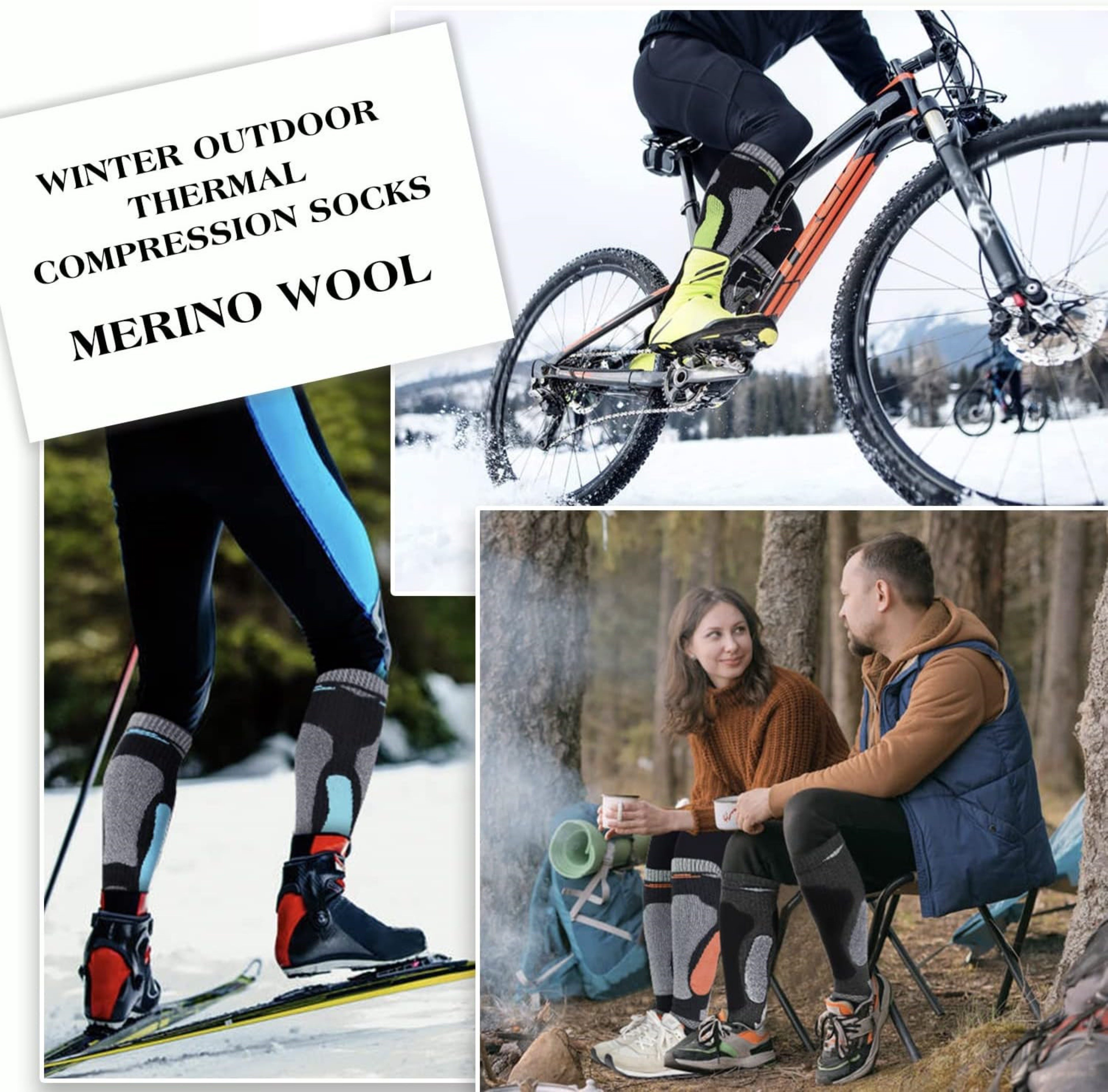 LaCute Skisocken Thermo Skisocken Merinowolle 3er-Set für Damen & Herren Outdoor (3er-Pack funktioneller Merinowoll-Kompressionssocken, 3-Paar, 3 Paar Thermosocken für Damen & Herren aus Merinowolle) Thermo-Kompressionssocken mit Merinowolle