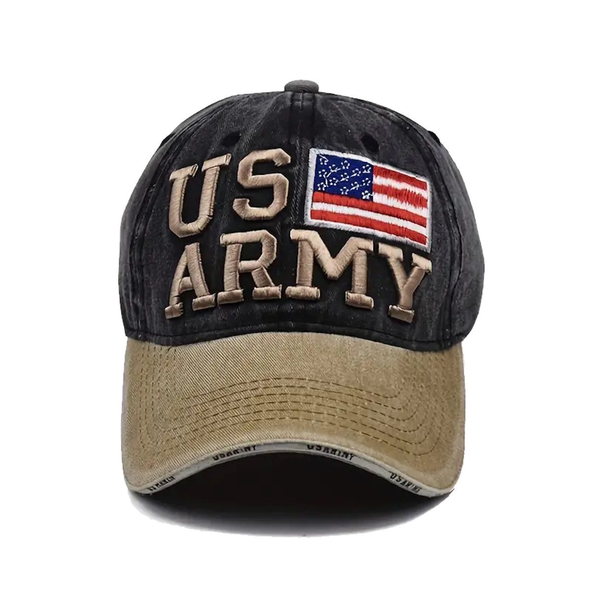 Sporty Baseball Cap U.S. Army Vintage Style USA Amerika used washed Look Retro mit Belüftungslöchern