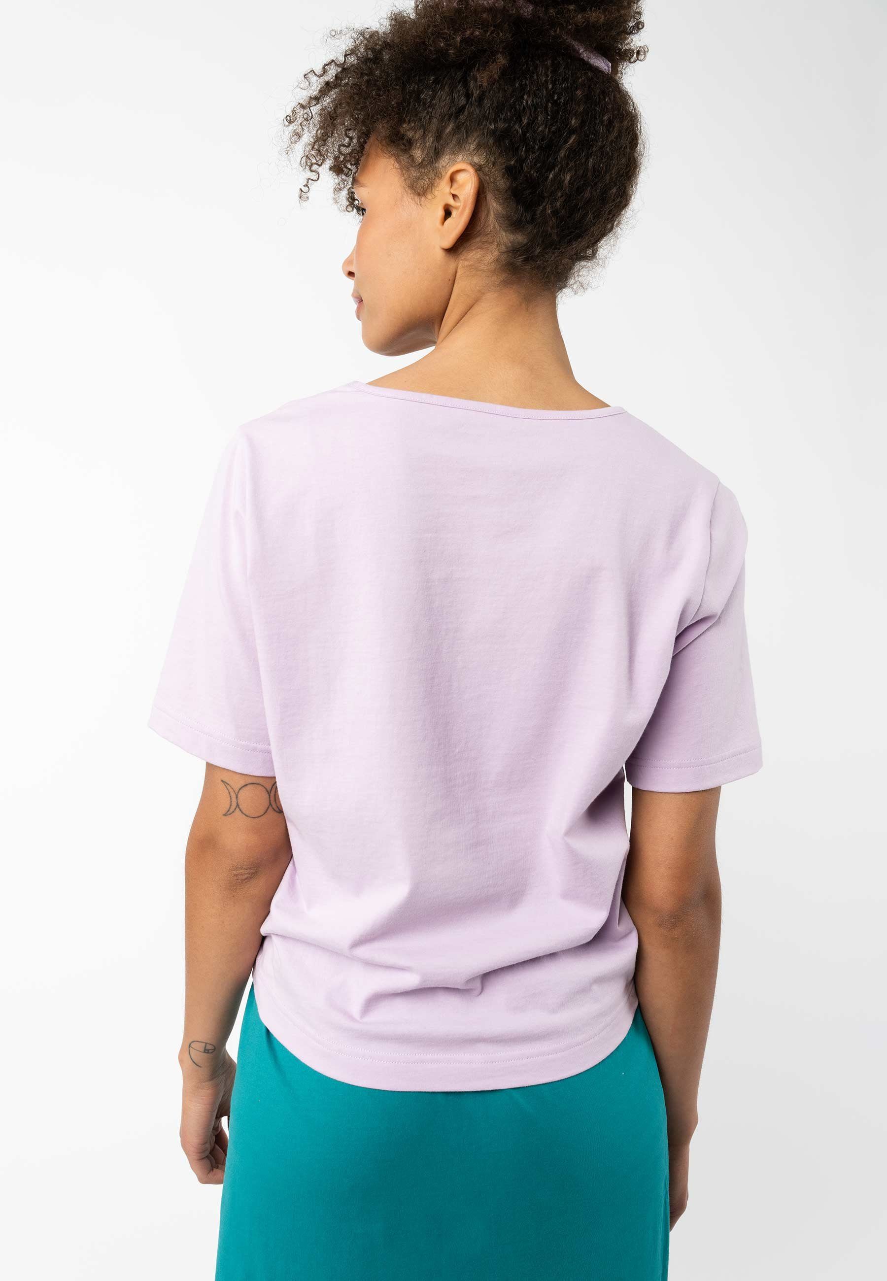 MELA Kurzarmshirt V-Neck T-Shirt LALI lilac