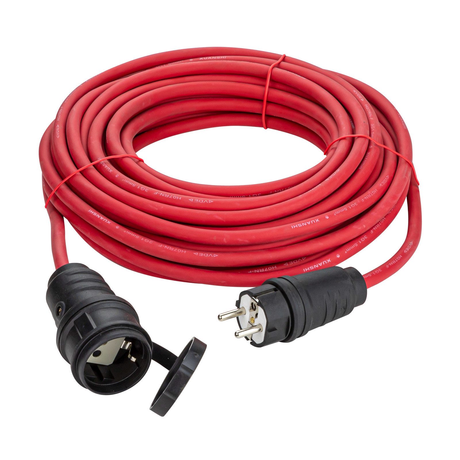 DEMA 15m Verlängerungskabel H07RN-F 3x1,5 mm² rot Verlängerungskabel