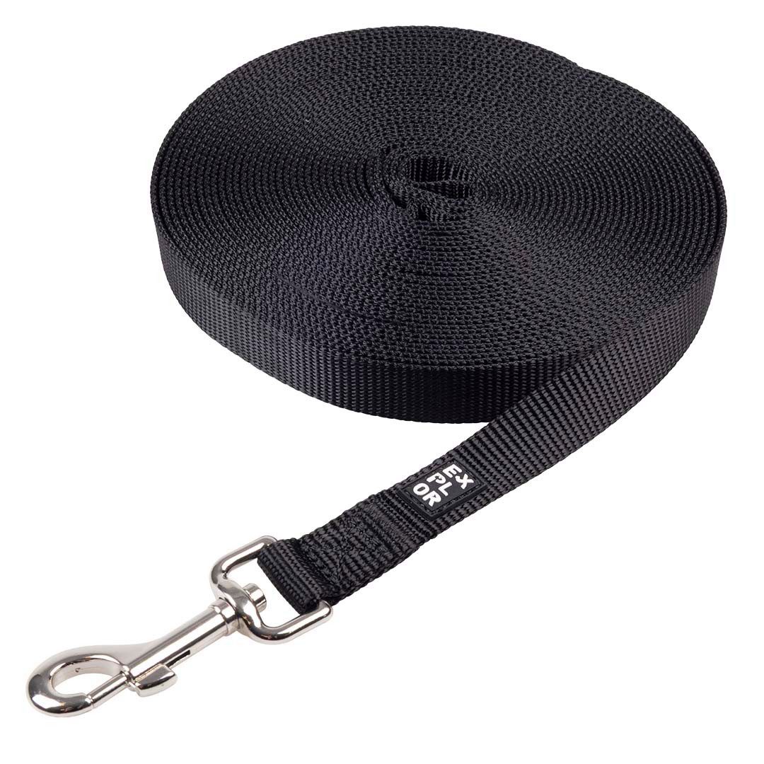 DUVO+ Schleppleine Duvoplus EXPLOR Trackingleine Classic flach - schwarz Länge/Breite: