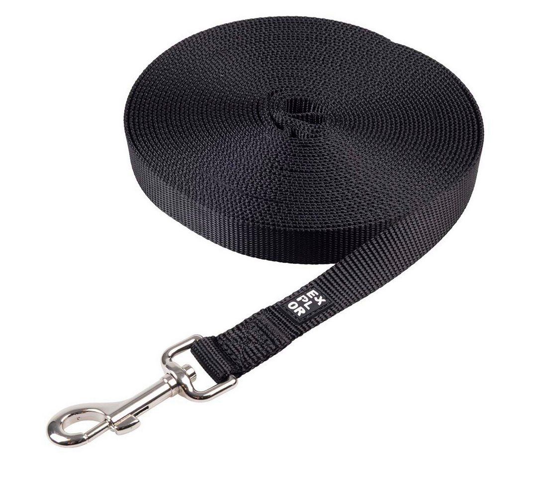 DUVO+ Schleppleine Duvoplus EXPLOR Trackingleine Classic flach - schwarz Länge/Breite: