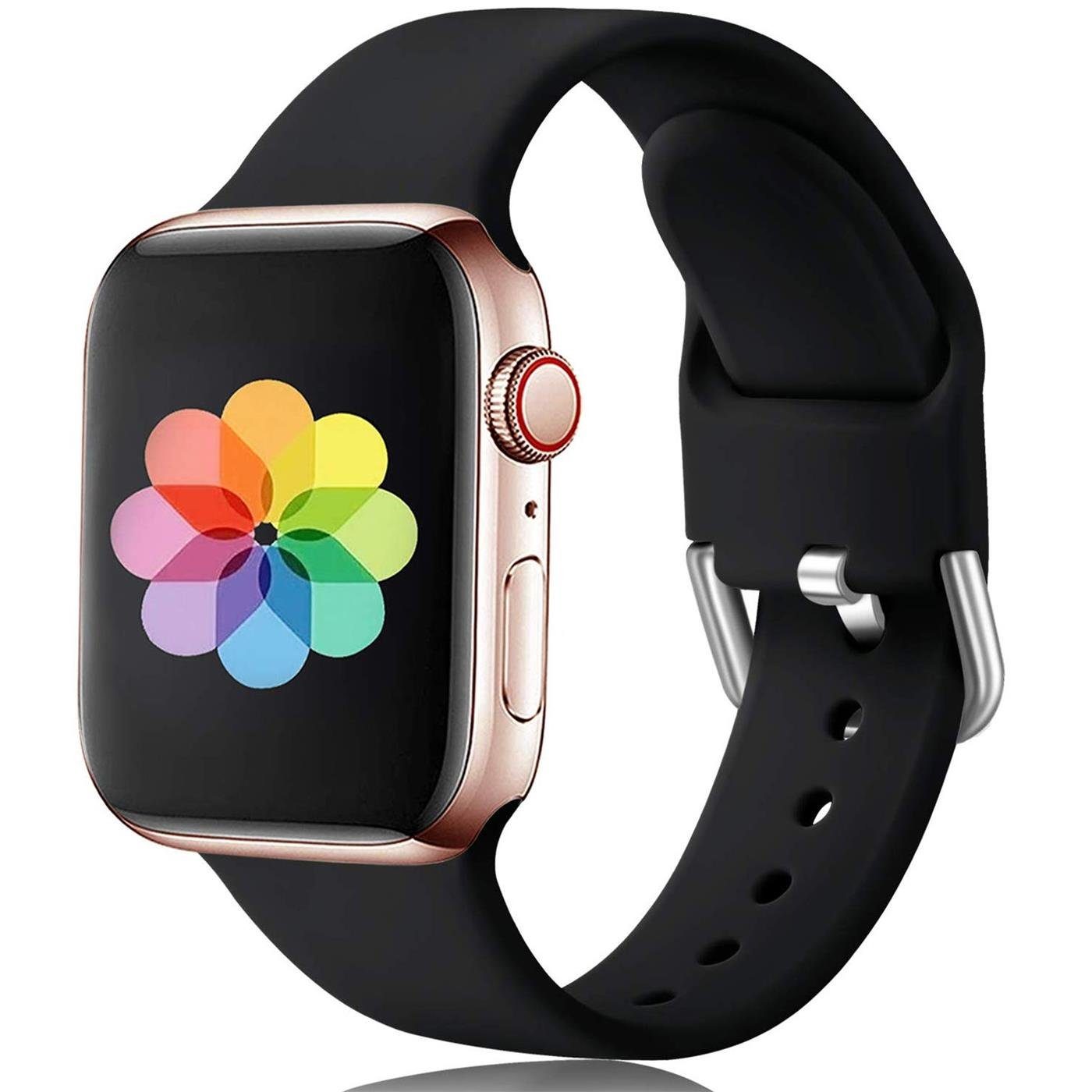 CoolGadget Smartwatch-Armband Fitnessarmband aus TPU / Silikon, für Apple Watch 1 / 2 / 3 / 4 / 5 / 6 / 7 / 8 / 9 / SE 38 40 41 mm