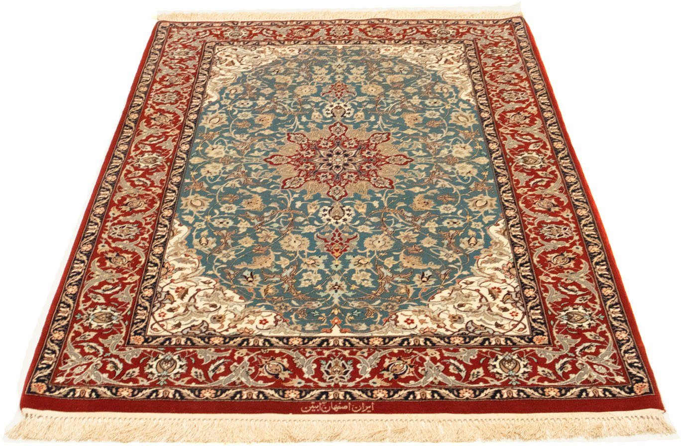 Teppich Isfahan Teppich Handgeknupft Blau Rechteckig Hohe 7 Mm Handgeknupft Online Kaufen Otto
