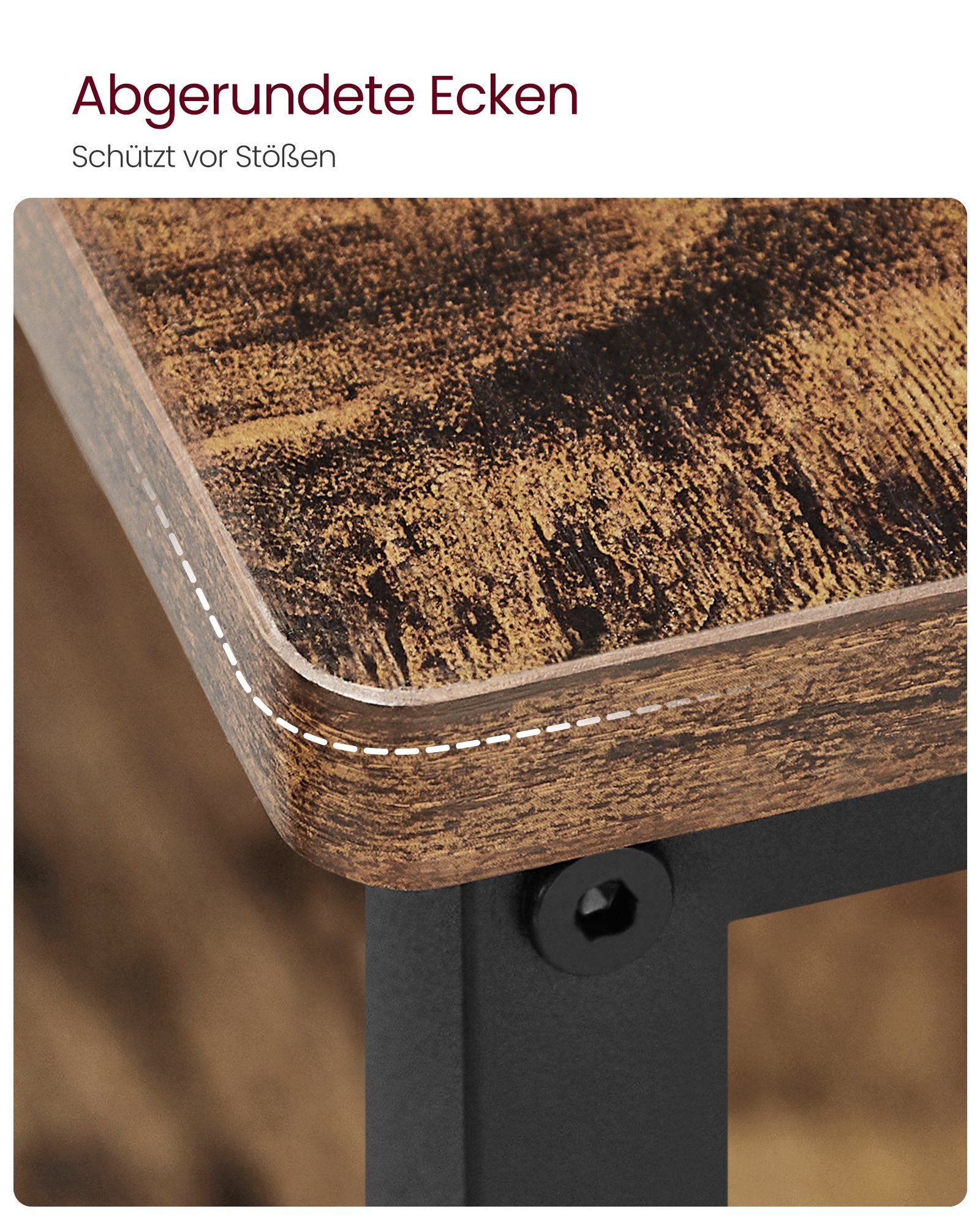 VASAGLE Küchenregal Mikrowellenregal, Stahlrahmen, 3-stufiges, 60 x 120 x 90 cm, leichte Montage