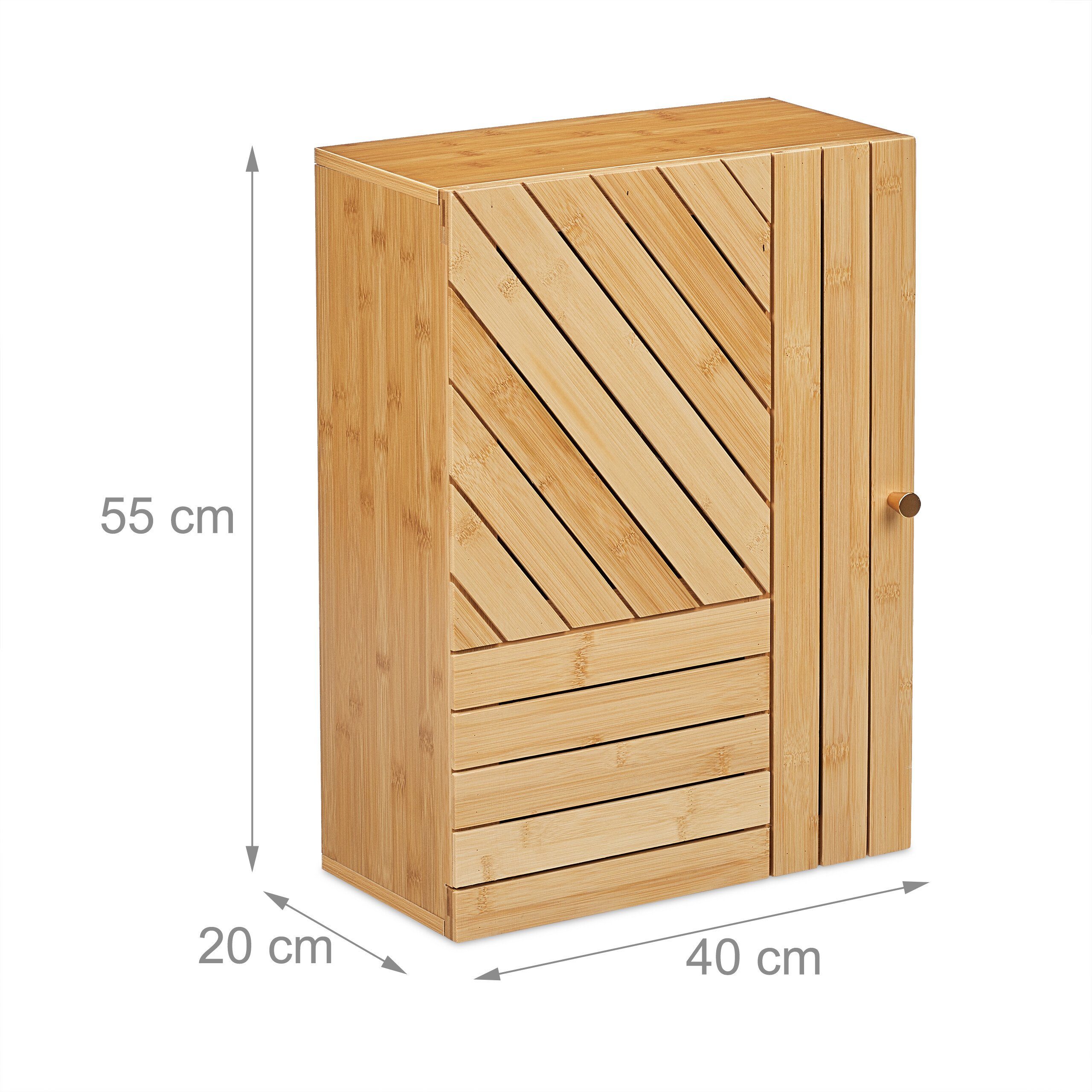 relaxdays Hängeschrank Bad Hängeschrank aus Bambus (1-St) – Bild 4 von 5