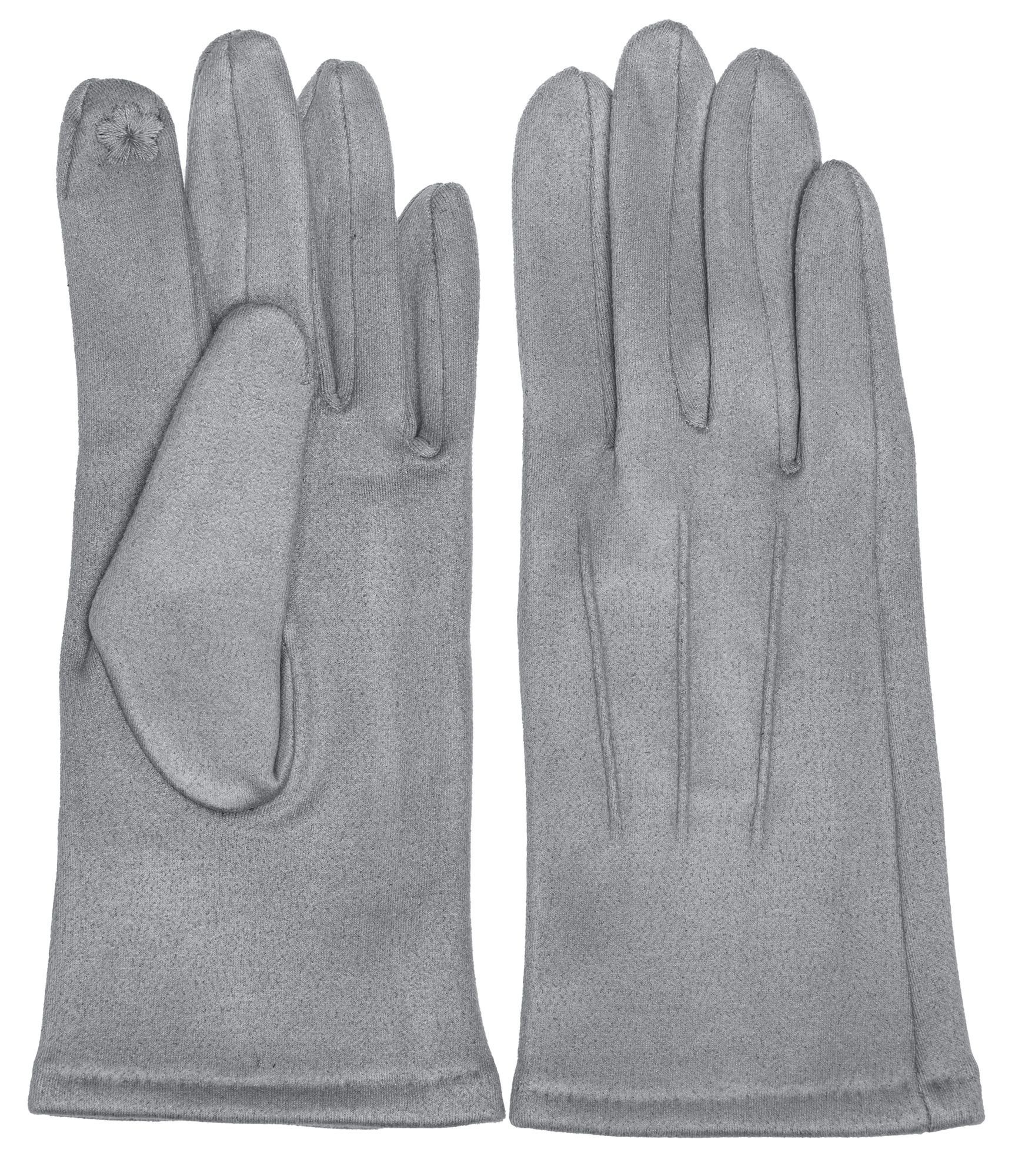 uni 3 Strickhandschuhe Nähten Handschuhe Caspar mit elegante Damen hellgrau GLV014 klassisch