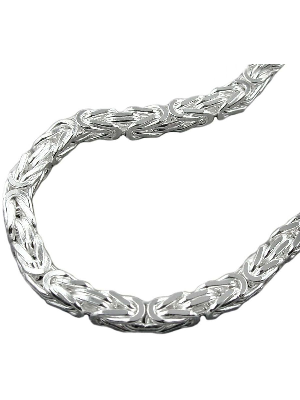 Gallay Silberkette 6mm Königskette vierkant glänzend Silber 925 80cm (1-tlg) | Silberketten