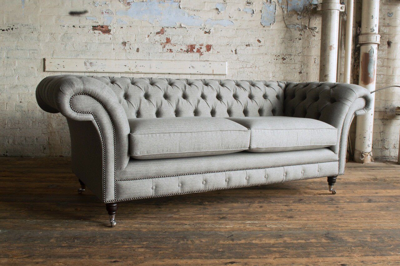 Chesterfield-Sofa Möbel Moderne, Dreisitzer mit Sitz Knöpfen. Polster Design Rückenlehne Couch Die Zimmer JVmoebel 3er Sofa