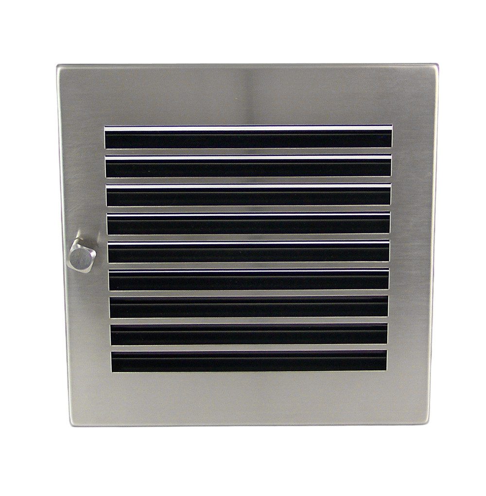 CB-TEC Lüftungsgitter Warmluftgitter WG 2323 MESM mit Edelstahl Blende 230x230 Abluftgitter, Regulierbare Lamellen mit Edelstahlblende