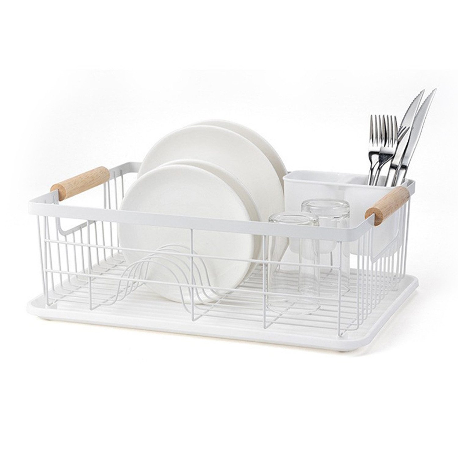 Geschirrständer Abtropfgestell Geschirr Abtropfkorb Abtropfständer mit Auffangschale