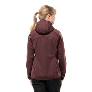 Jack Wolfskin Softshelljacke WINDHAIN HOODY W schnell trocknend & atmungsaktiv & wärmend