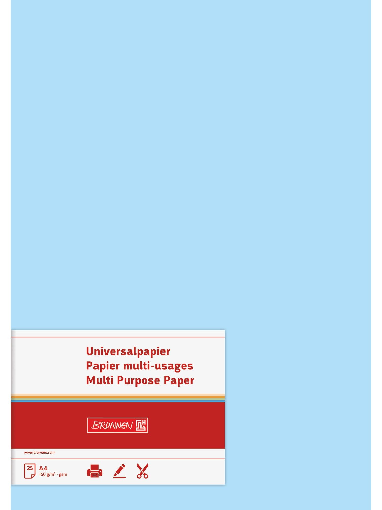 Baier Kindersitz Drucker- und Kopierpapier Multifunktionspapier A4 160 g/m² hellblau 25 Blatt