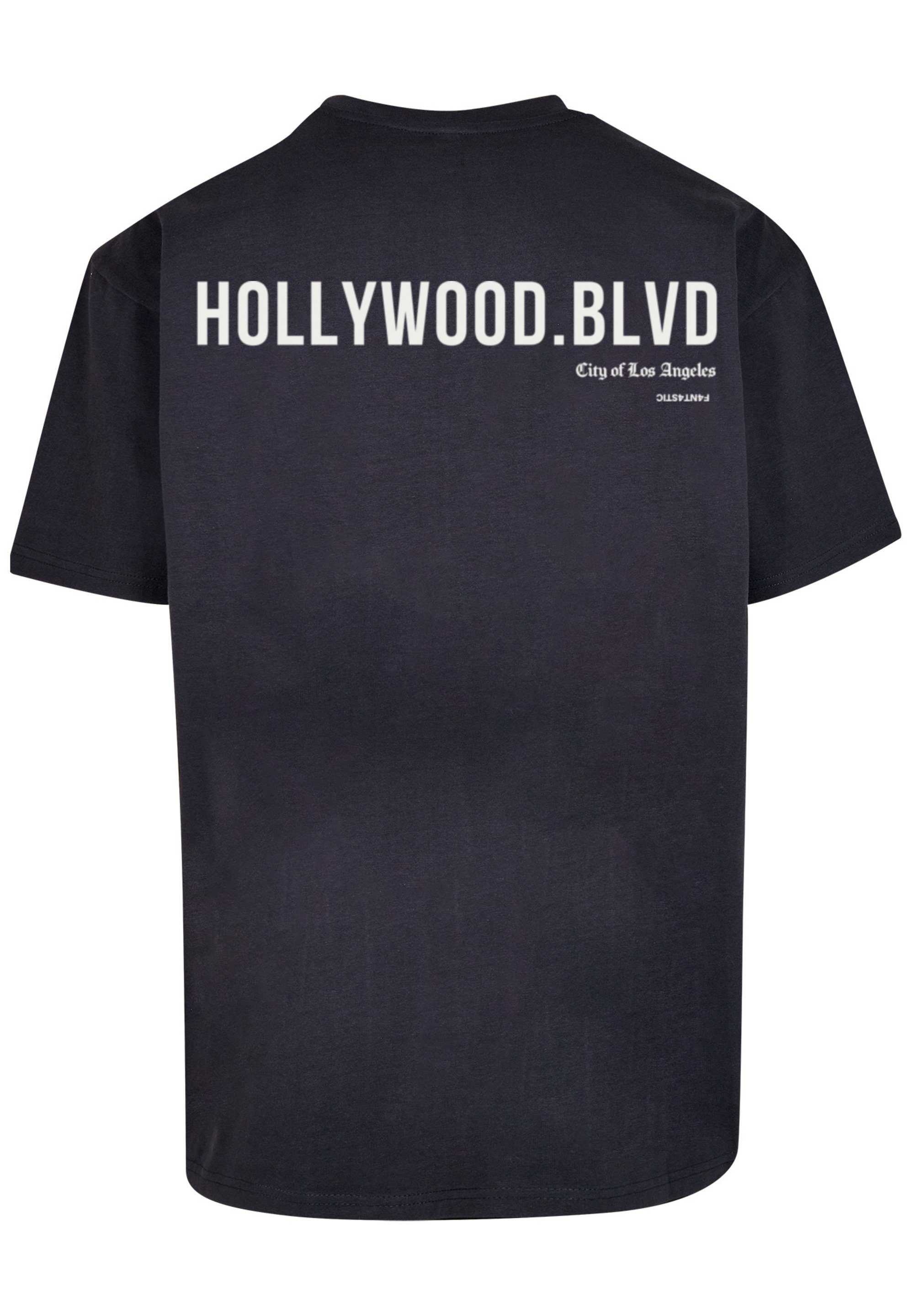 OVERSIZE Print F4NT4STIC navy blvd TEE T-Shirt Hollywood