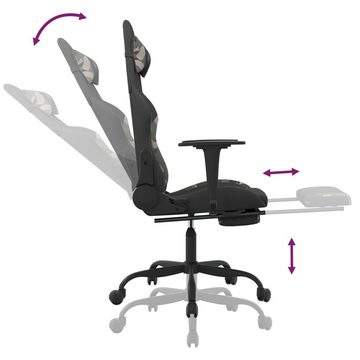 vidaXL Bürostuhl Gaming-Stuhl mit Fußstütze Schwarz und Tarnfarben Stoff Home Office Se