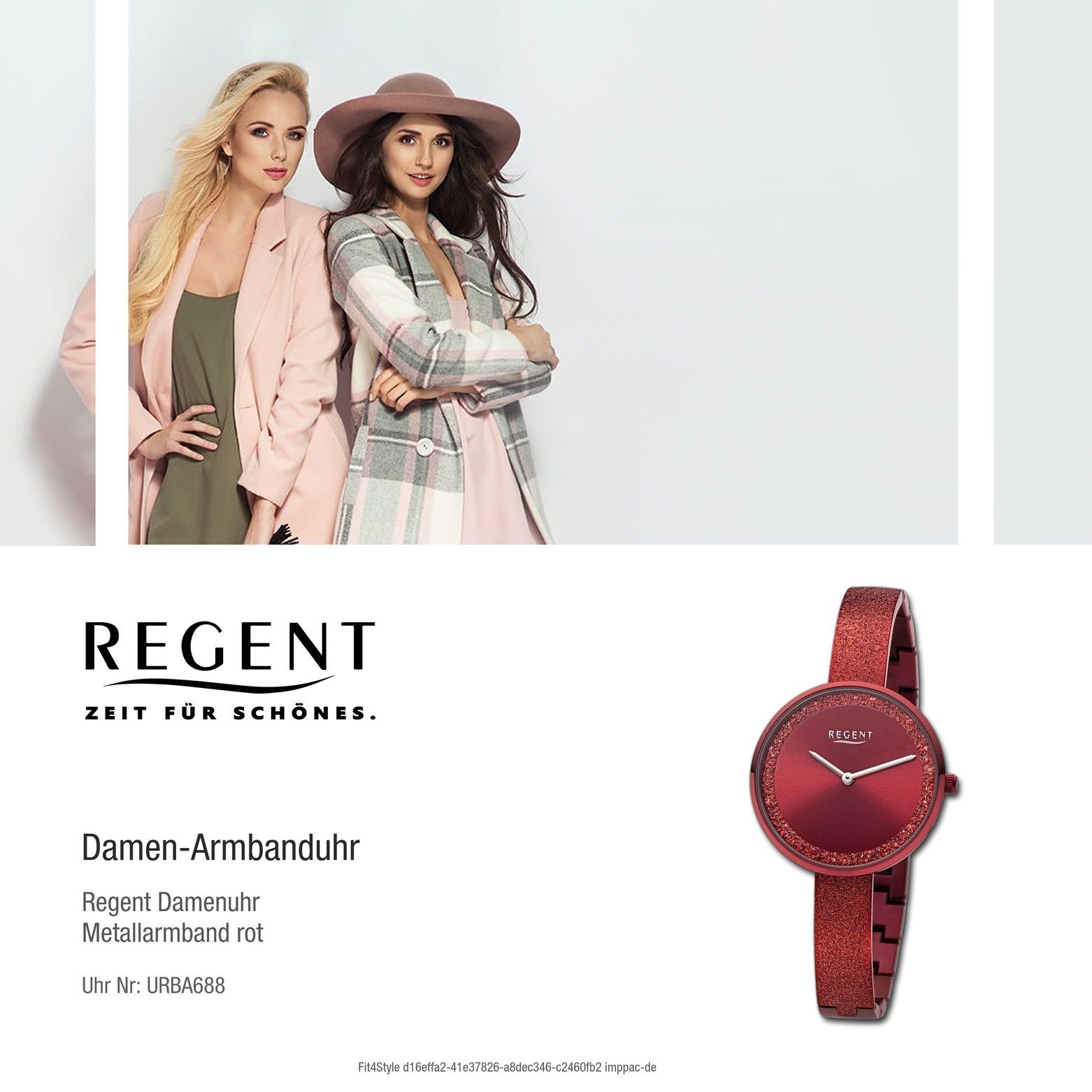 Damen (ca. extra Regent Quarzuhr rund, Damen 34mm), Metallarmband Analog, Regent Armbanduhr groß Armbanduhr