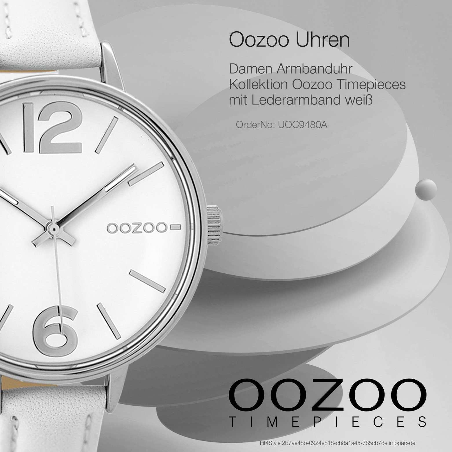 Fashion-Style Oozoo OOZOO mittel Timepieces 38mm) Damenuhr (ca. Damen Armbanduhr rund, 38mm, Quarzuhr Lederarmband,