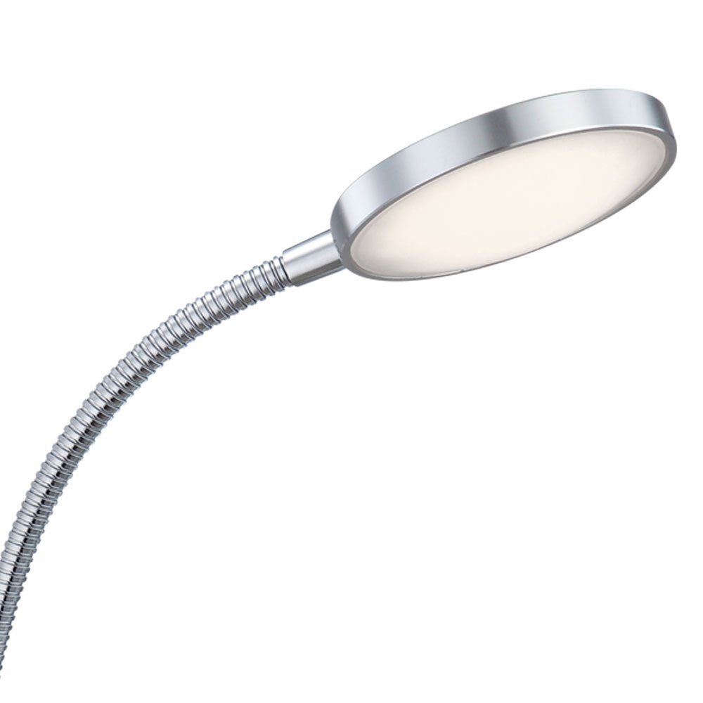 GLOBO LIGHTING Klemmleuchte, LED-Leuchtmittel fest verbaut, Warmweiß, LED Klemm Lese Lampe Tisch Leuchte Ess Zimmer Beleuchtung Chrom Flexo