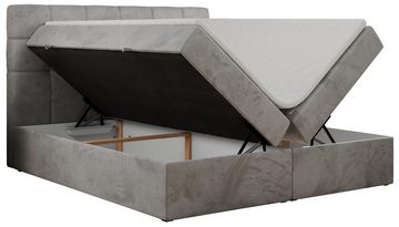 MKS MÖBEL Boxspringbett TOP 1, mit Bettkasten, Doppelbett mit Multipocket-Matratze und Topper